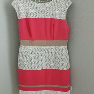 Hot pink and taupe dresss